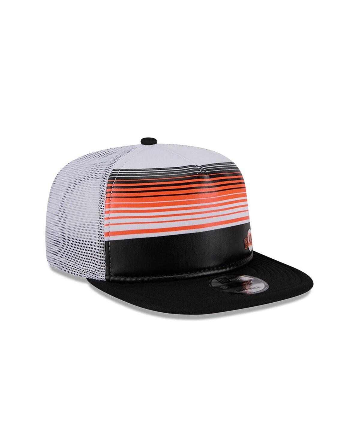 NEW ERA MEN'S BLACK SAN FRANCISCO GIANTS TEAM HORIZON 9FIFTY A-FRAME TRUCKER SNAPBACK HAT 