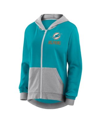 Women's Aqua Miami Dolphins Hit It Full-Zip Hoodie