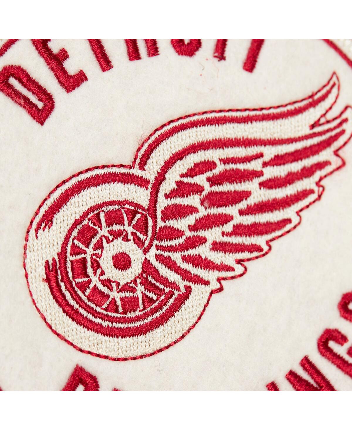 Mitchell & Ness Men's Red Detroit Red Wings Vintage Coaches Cotton Twill Full-zip Jacket In Gold
