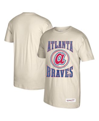 Mitchell & Ness - Men's Cream Atlanta Braves Arched Logo Slub T-Shirt