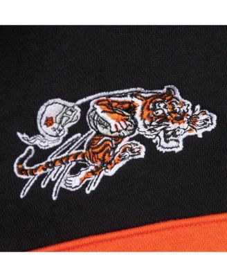 Men's Black Cincinnati Bengals Vintage Logo Head Coach Fleece Pullover Hoodie