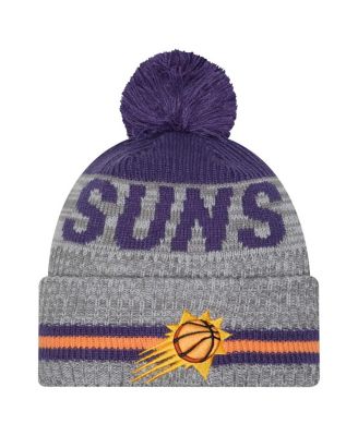 New Era - Men's Gray Phoenix Suns Sport Night Runner Cuffed Knit Hat with Pom