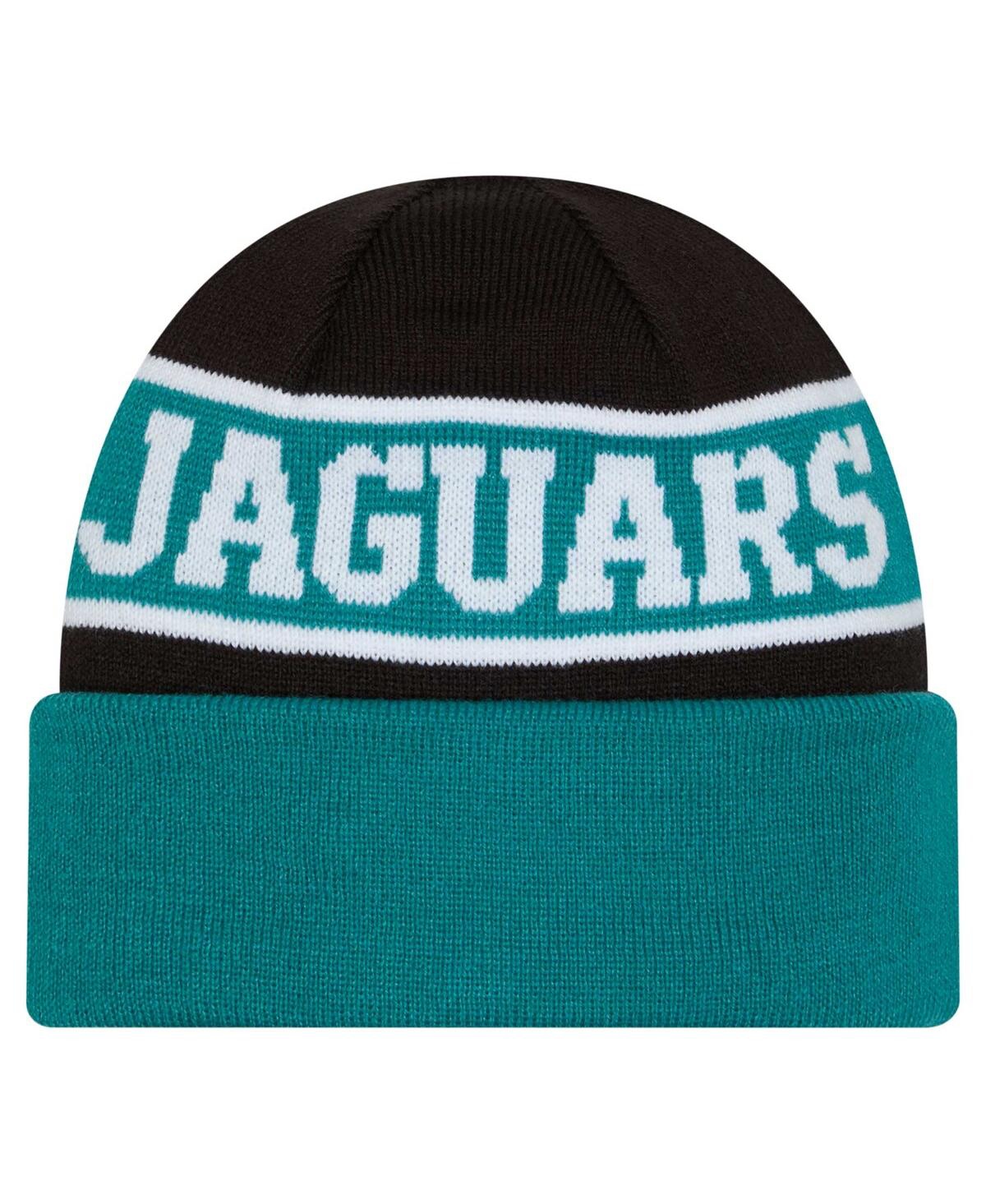NEW ERA MEN'S TEAL JACKSONVILLE JAGUARS REVERSE CUFFED KNIT HAT 