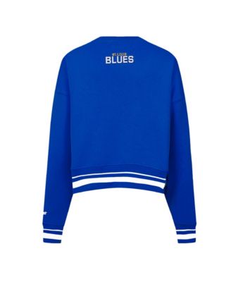 Women's Blue St. Louis Blues Area Code Cropped Pullover Sweatshirt