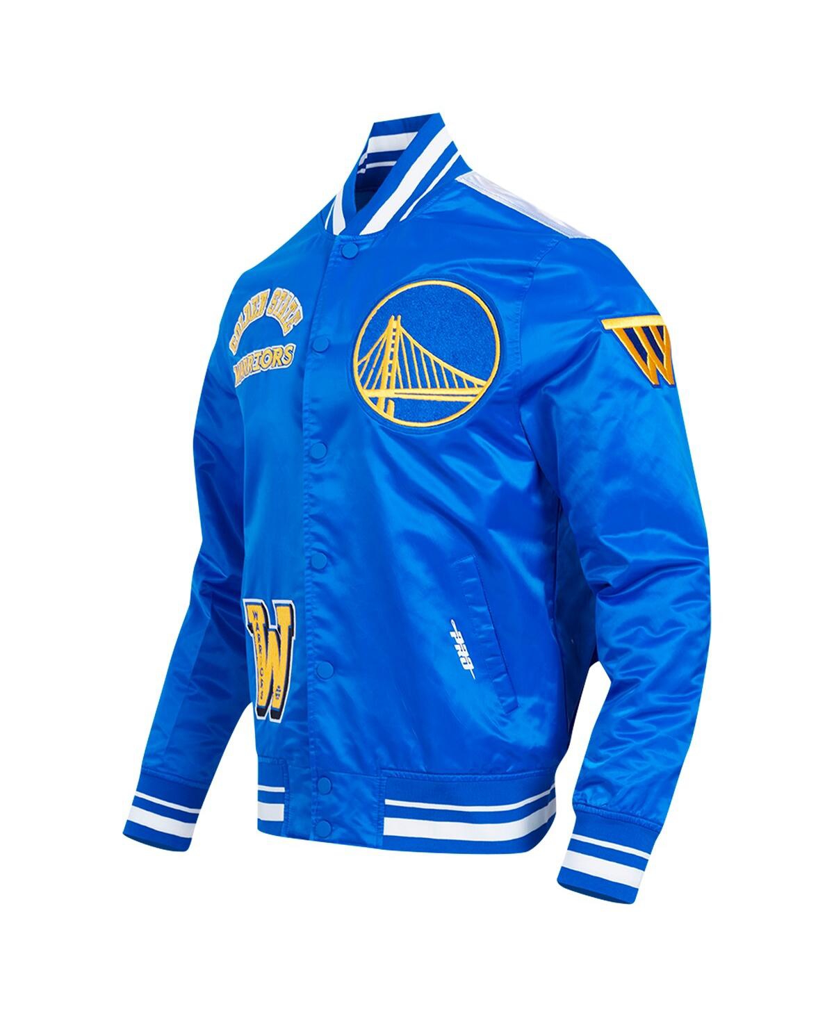 Pro Standard Men's Royal Golden State Warriors Sublimated Satin Full-snap Jacket In Royal