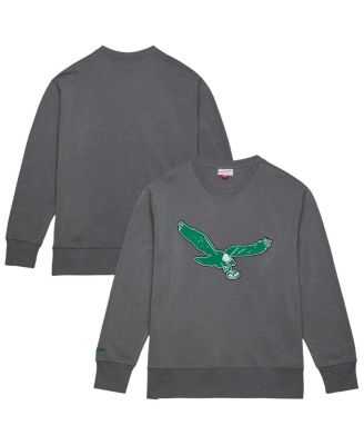Mitchell & Ness - Men's Heather Gray Philadelphia Eagles Snow Washed Fleece Tri-Blend Pullover Sweatshirt