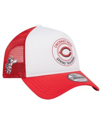 New Era - Men's White/Red Cincinnati Reds Spring Training Circle Foam A-Frame 9FORTY Trucker Adjustable Hat