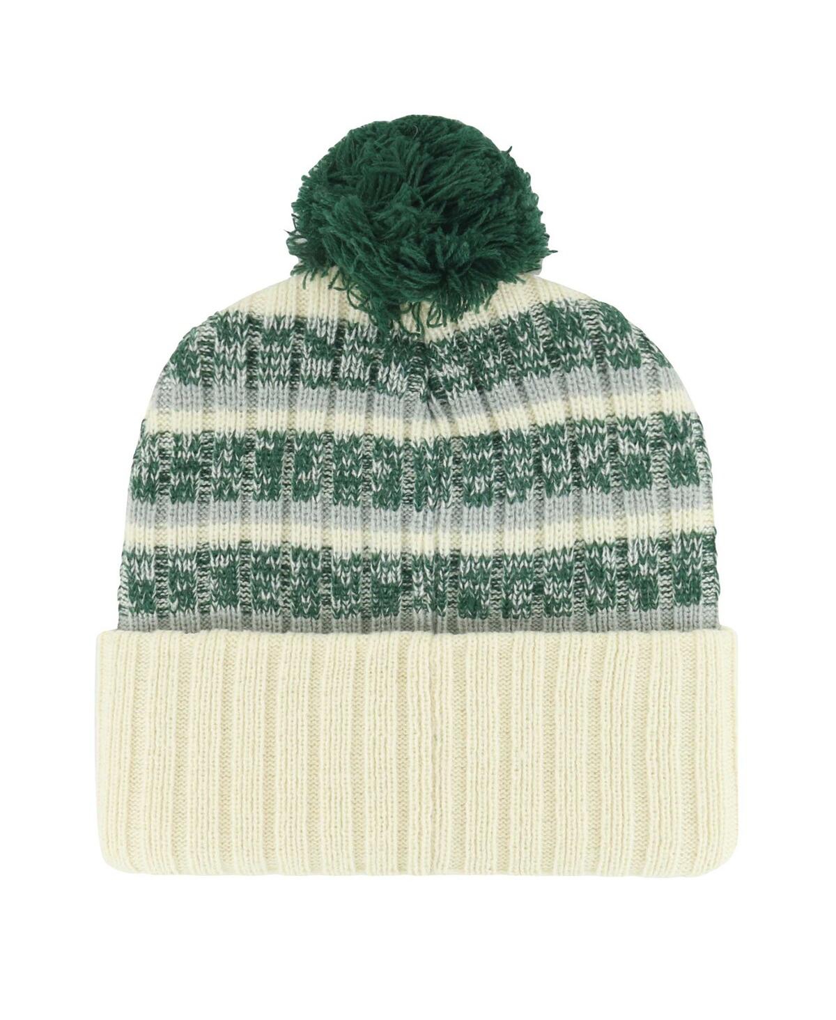 47 Brand Men's Cream Michigan State Spartans Vintage Tavern Cuffed Knit Hat With Pom In Cream
