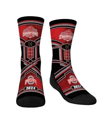 Rock 'Em - Men's and Women's Scarlet Ohio State Buckeyes College Football Playoff 2024 National Champions Linework Crew Socks