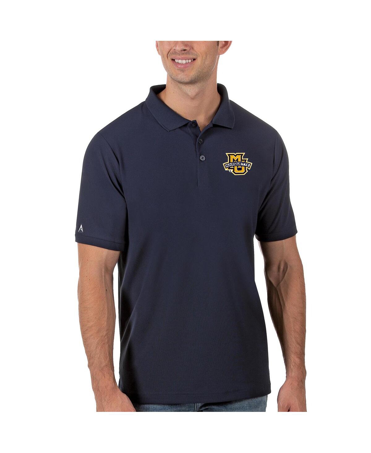 Antigua Men's Navy Marquette Golden Eagles Legacy Pique Polo In Blue