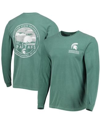 Image One - Men's Green Michigan State Spartans Circle Campus Scene Long Sleeve T-Shirt