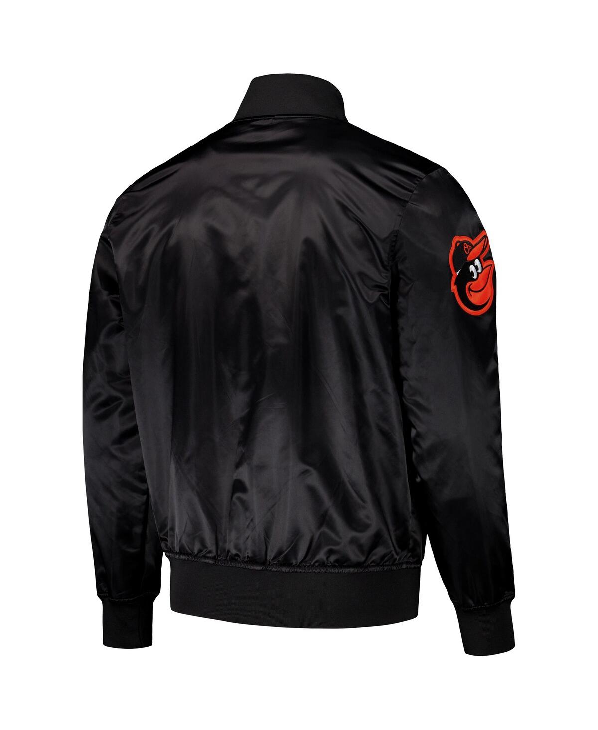 Pro Standard Men's Black Baltimore Orioles Wordmark Satin Full-snap Jacket In Black