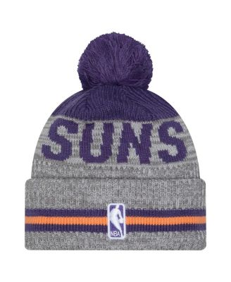 Men's Gray/Purple Phoenix Suns Sport Night Runner Cuffed Knit Hat with Pom
