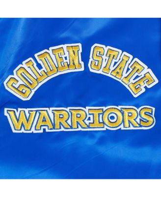 Men's Royal Golden State Warriors Sublimated Satin Full-Snap Jacket