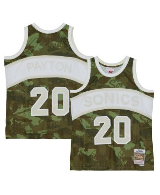 Mitchell & Ness - Men's Gary Payton Camo Seattle SuperSonics Hardwood Classics 1984/85 Ghost Green Swingman Jersey