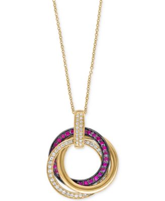 EFFY Collection - Ruby (1/3 ct. t.w.) and Diamond (1/4 ct. t.w.) Pendant Necklace in 14k Gold