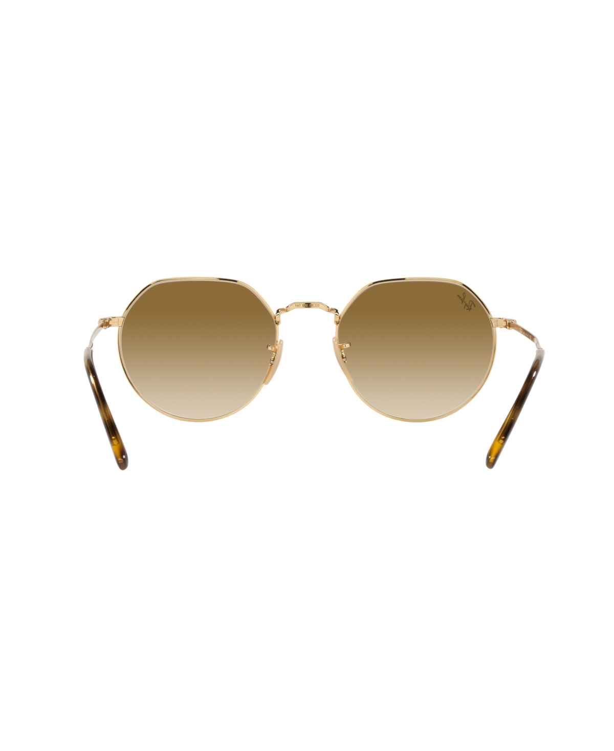 Ray Ban Jack Sunglasses Gold Frame Brown Lenses 53-20 In Arista Gold
