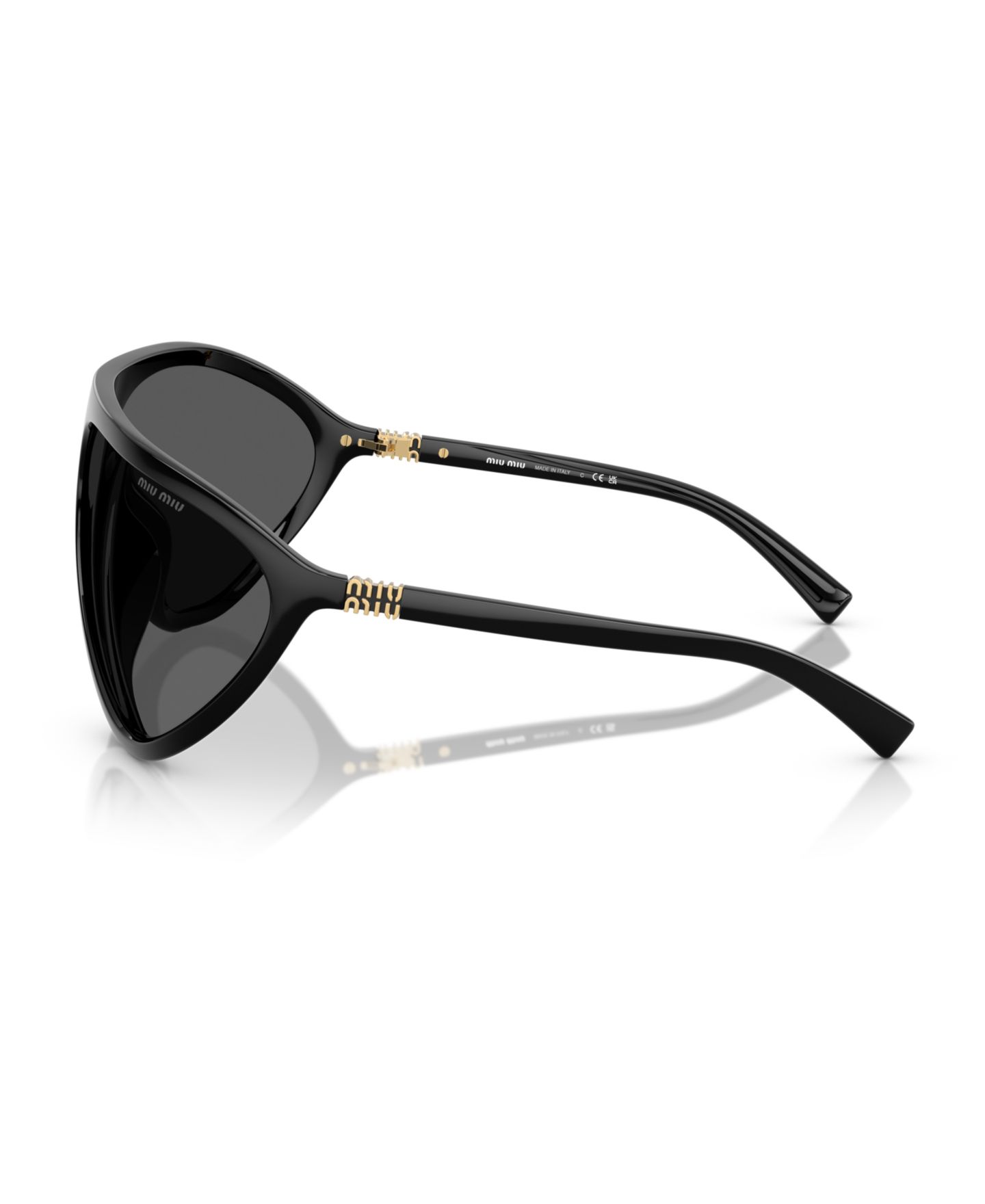 Женские солнцезащитные очки MIU MIU Large, MU A01S, цвет: Чёрный — фото 4