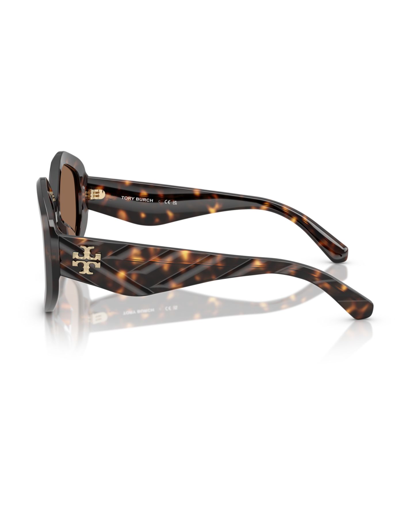 Женские солнцезащитные очки Tory Burch Large Sunglasses, TY7217U, цвет: Тёмный черепаховый — фото 3