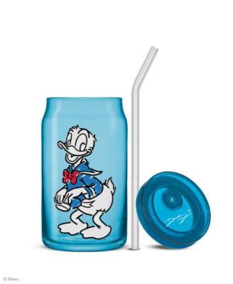 Disney Mickey Mouse Friends Color Sketch Tumbler Glasses with Lids, Set of 4