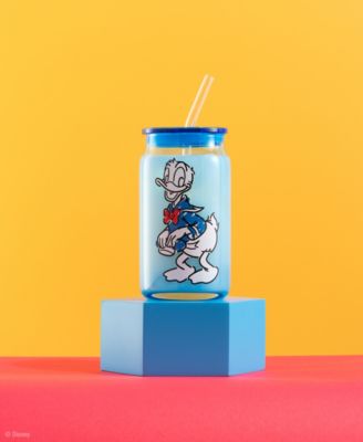 Disney Mickey Mouse Friends Color Sketch Tumbler Glasses with Lids, Set of 4