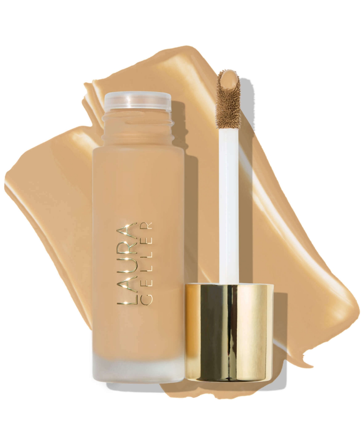 Shop Laura Geller Beauty Double Take Liquid Foundation, 1 Oz. In Golden Medium