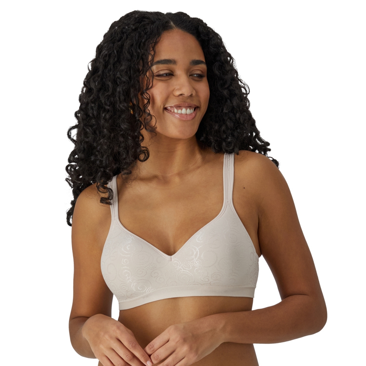 Comfort Revolution Shaping Wireless Smoothing Bra 3463 - White Swirl