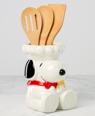Chef Snoopy Figural Utensil Crock 4 Piece Set
