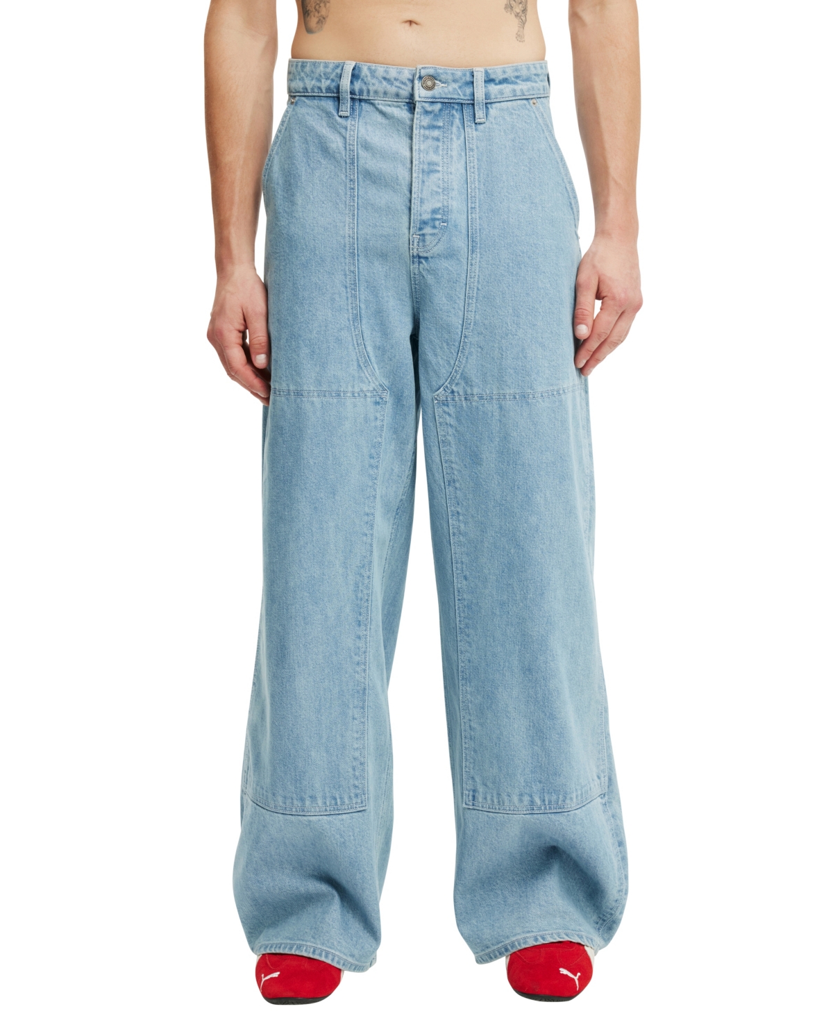 Shop Cotton On Men's Super Baggy Balloon Jean In Carpenter Sports Blue