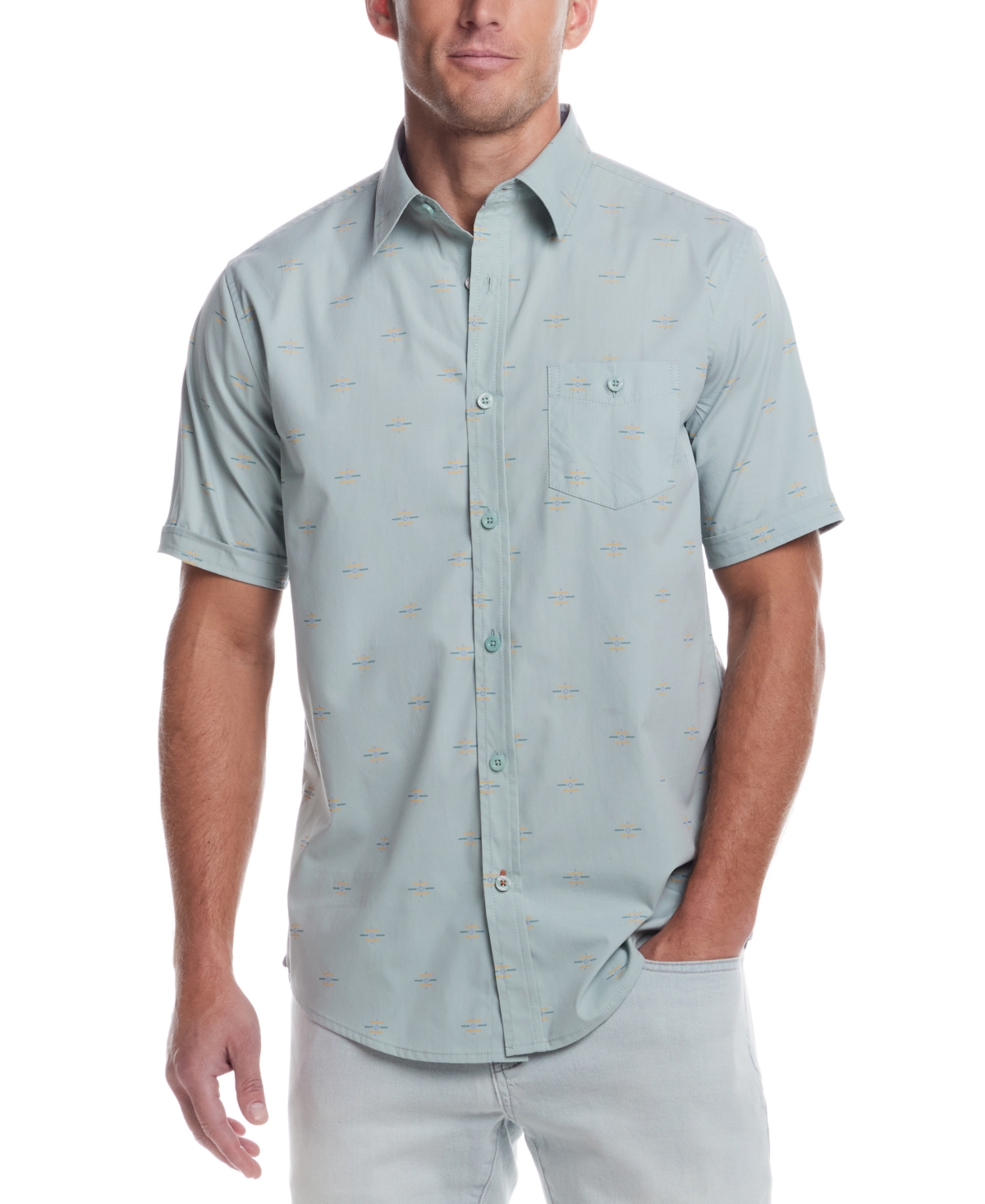 Men's Short Sleeve Cotton Poplin Shirt - Peach Blossom