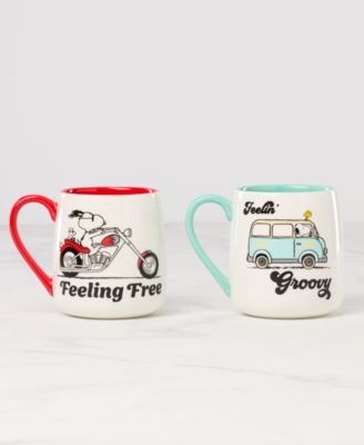 Peanuts Feelin' Groovy & Feeling Free Mugs, Set of 2