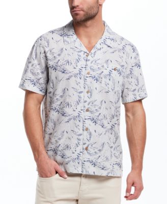 Weatherproof Vintage - Men's Regular-Fit Palm Frond-Print Button-Down Camp Shirt