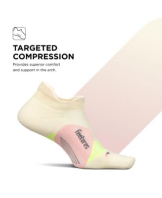 Elite Light Cushion No Show Tab Ankle Socks  -  Sport Sock with Targeted Compression