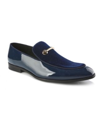 Men's Velvet & Patent Leather Slip On Dress Loafer