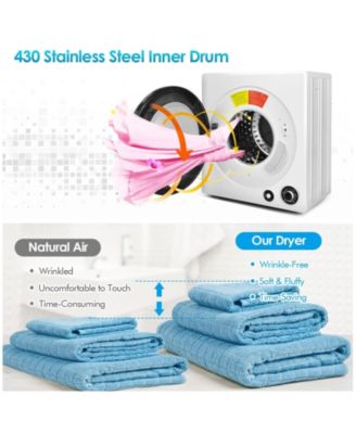 Compact Electric Tumble Laundry Dryer with Stainless Steel Tub
