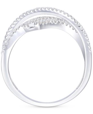 Diamond Crossover Ring (1 ct. t.w.) in 14k White Gold
