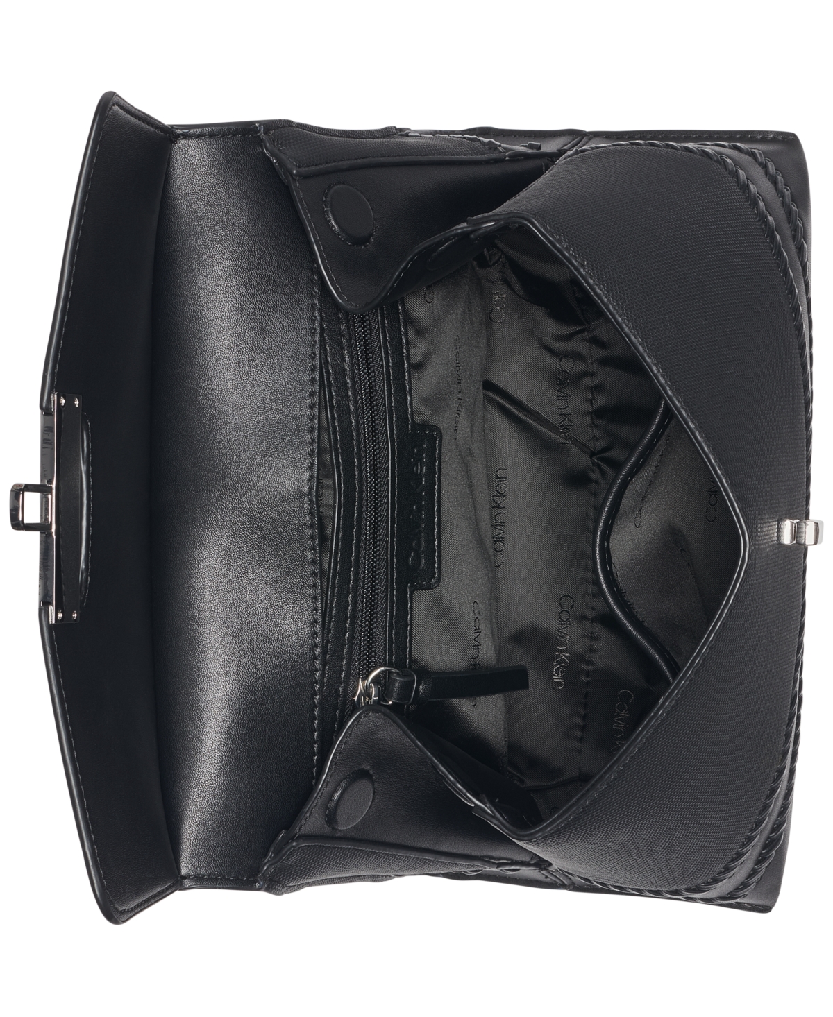 Calvin Klein Becky Canvas Crossbody In Black