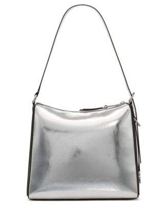 Mandy Metallic Top Zipper Shoulder Bag