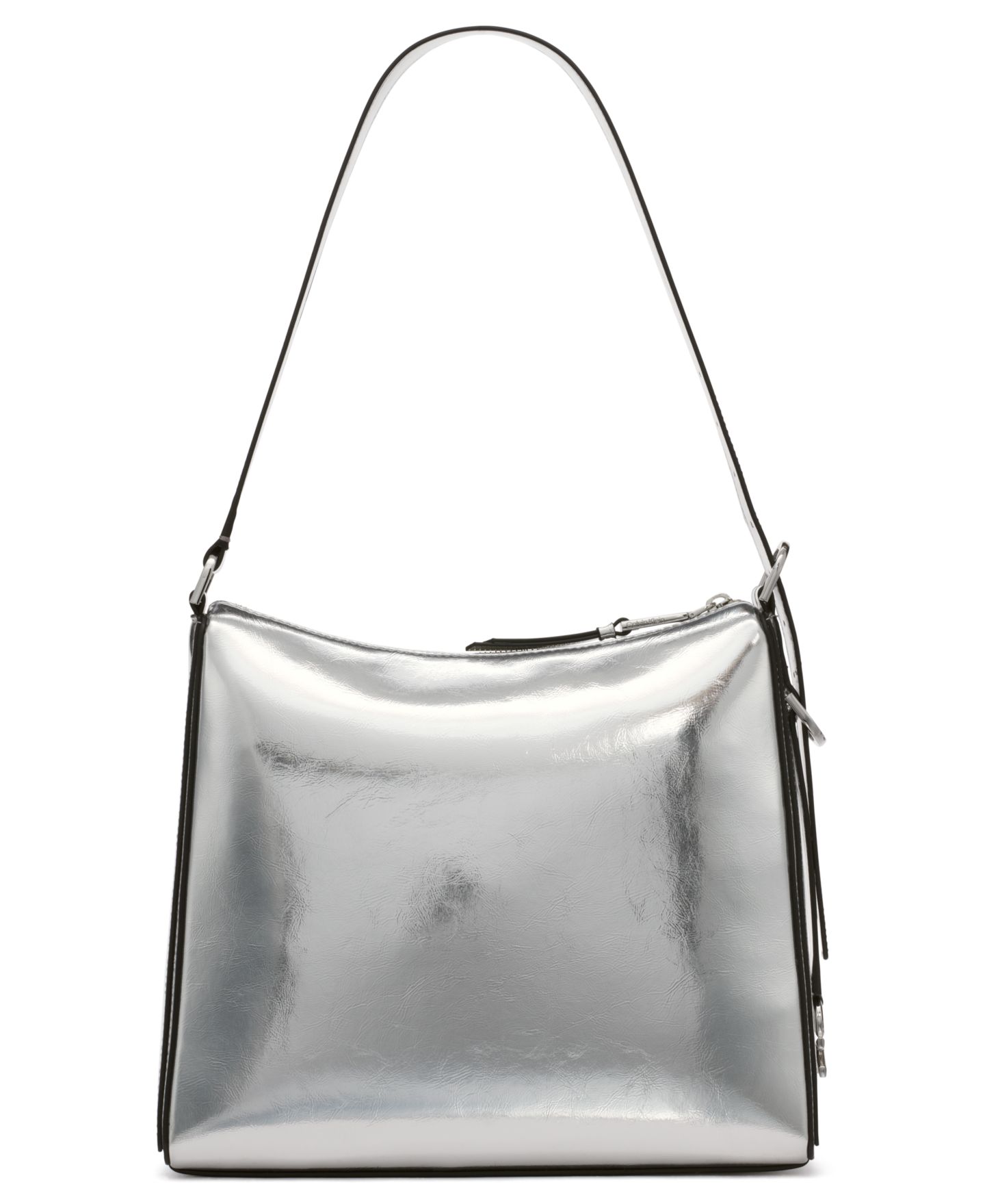 Женская сумка Calvin Klein Mandy Metallic Top Zipper Shoulder, цвет: Металлик серебряный — фото 2