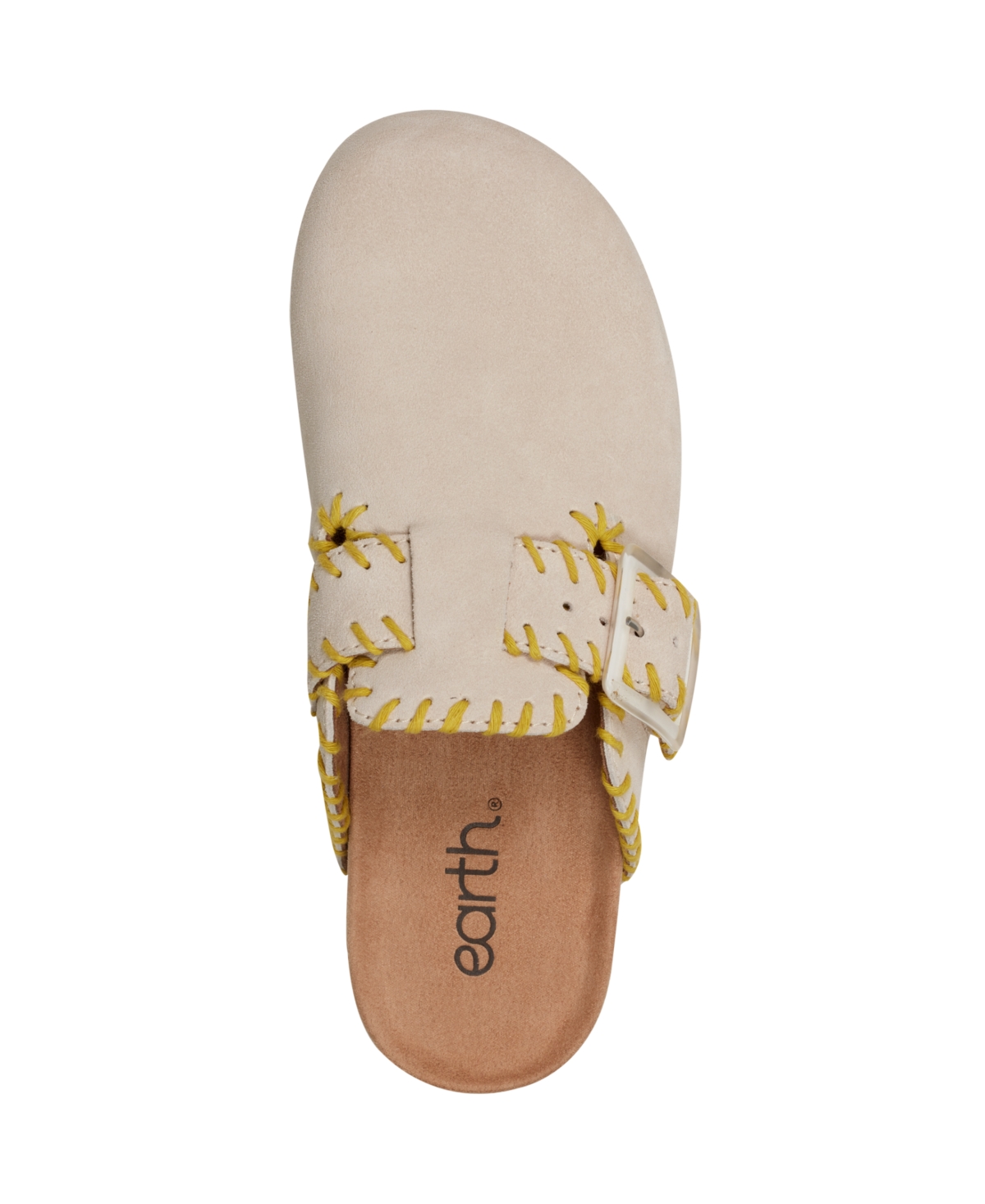 Shop Earth Women's Gena Stitched Flat Clogs In Light Natural Suede