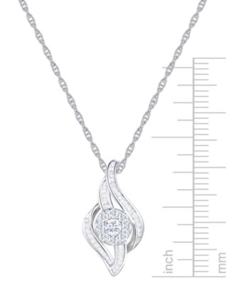 Diamond Swirl Pendant Necklace (1/2 ct. t.w.) in 10k White Gold