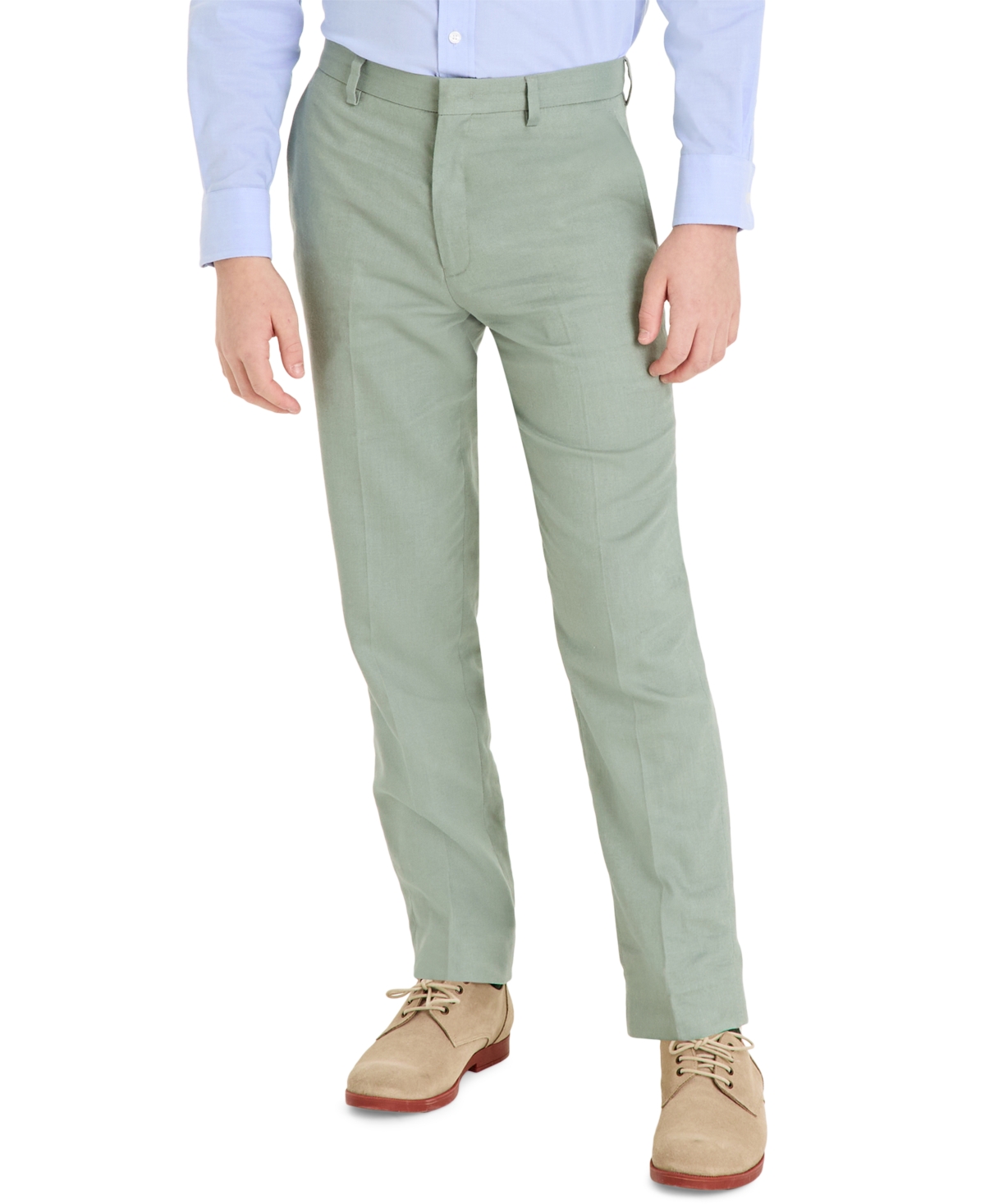 B By Brooks Brothers Big Boys Linen-blend Stretch Suit Pants In Sage