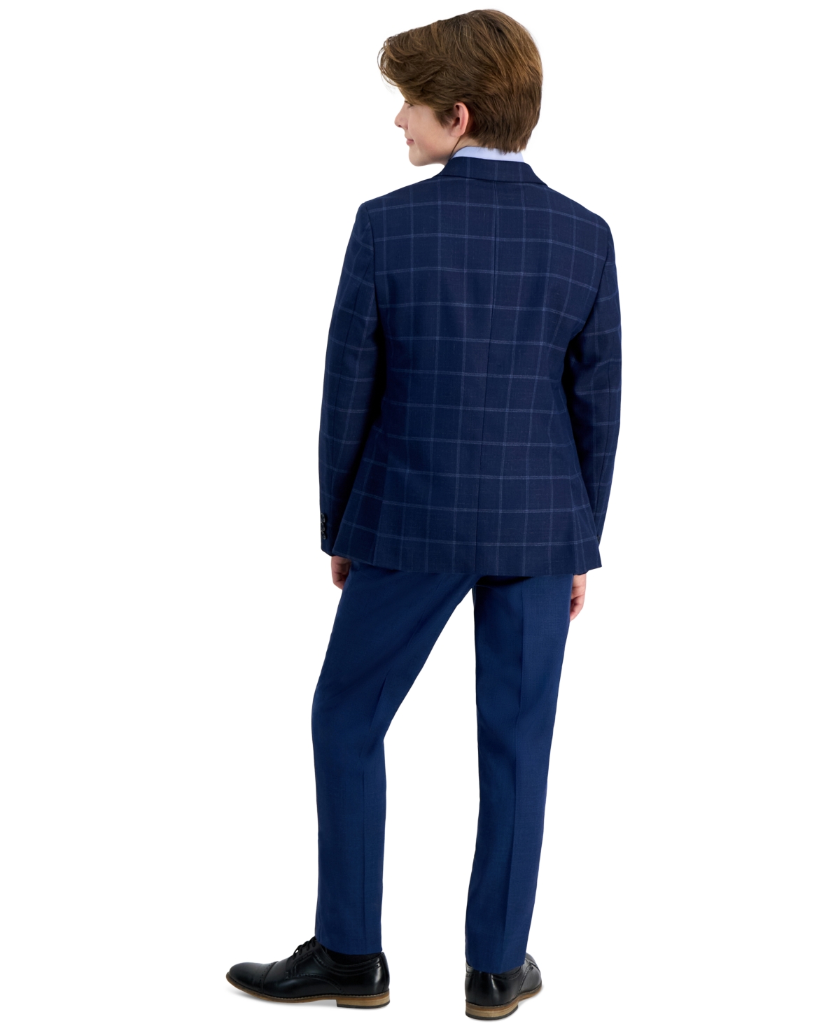 B By Brooks Brothers Big Boys Windowpane Jacket In Blue