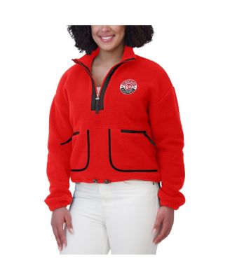 Women's Red Chicago Blackhawks Polar Fleece Half-Zip Jacket