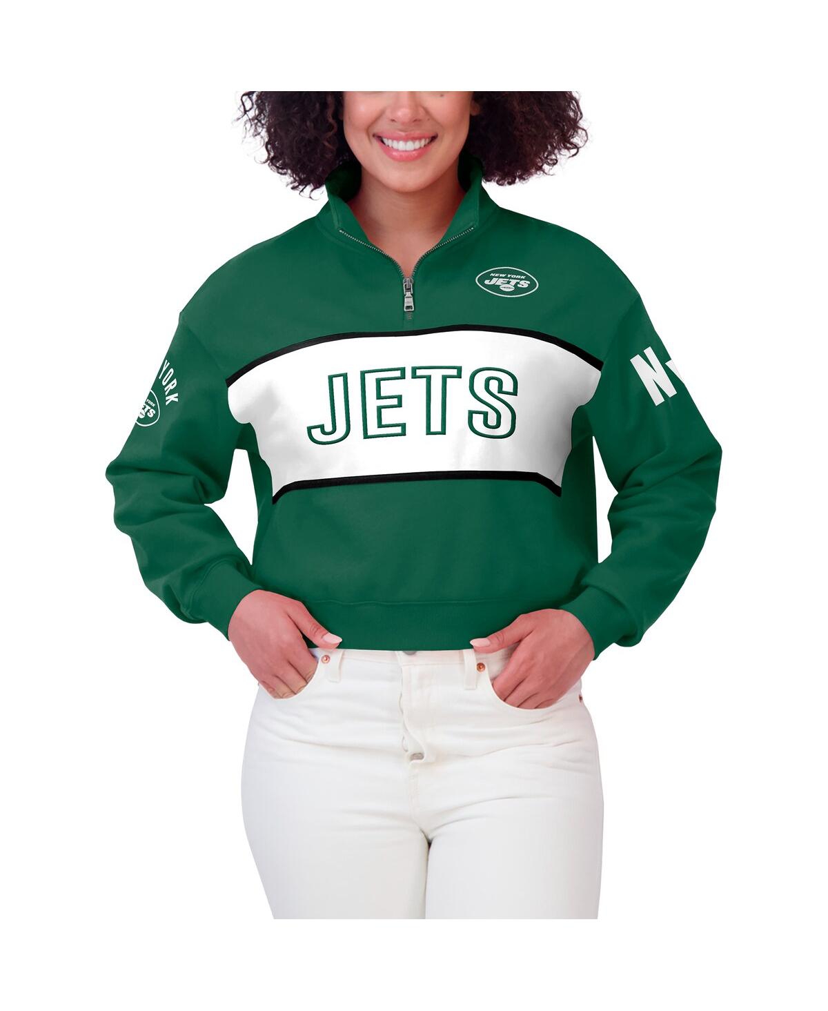 Wear By Erin Andrews Women's Green New York Jets Quarter-zip Jacket In Green