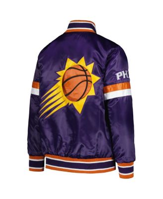 Big Boys and Girls Purple Phoenix Suns Home Game Varsity Satin Full-Snap Jacket