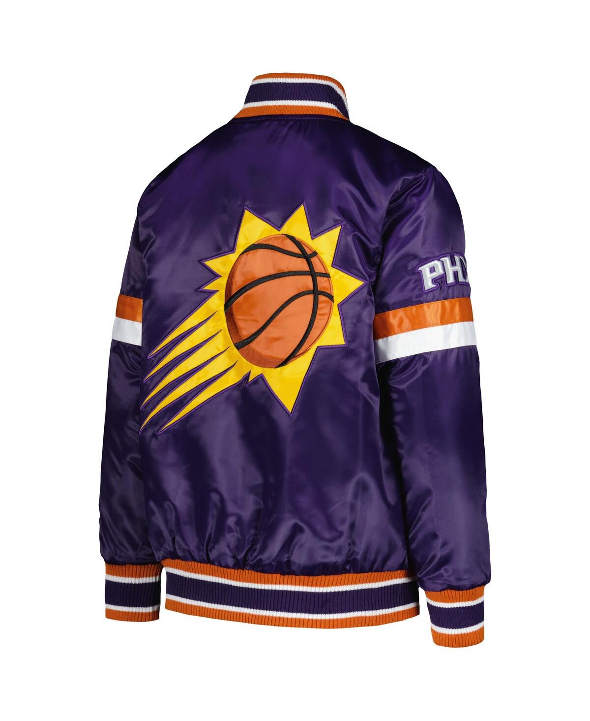 Starter Big Boys And Girls Purple Phoenix Suns Home Game Varsity Satin Full-snap Jacket In Purple