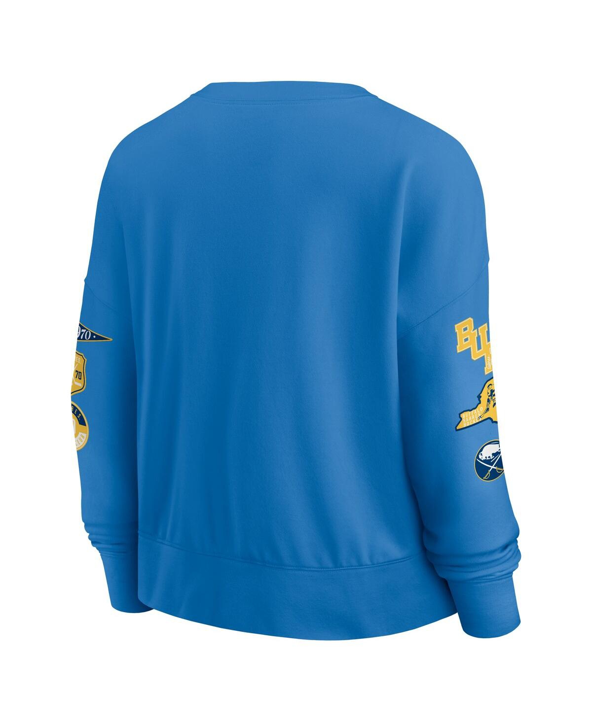 Shop Fanatics Women's Royal Buffalo Sabres Oversized Vintage Go Team Pullover Sweatshirt