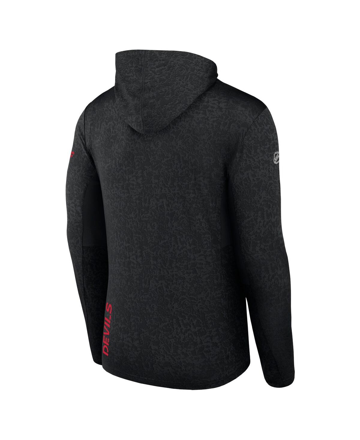 Fanatics Men's Black New Jersey Devils Authentic Pro Lightweight Pullover Hoodie In Black