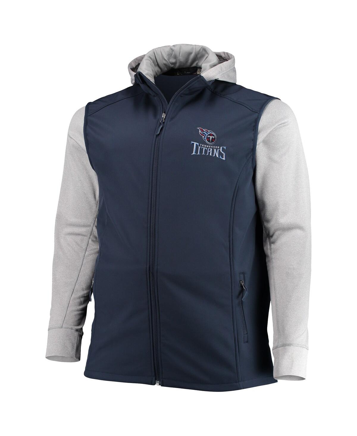 DUNBROOKE MEN'S NAVY/GRAY TENNESSEE TITANS BIG TALL ALPHA FULL-ZIP HOODIE JACKET 